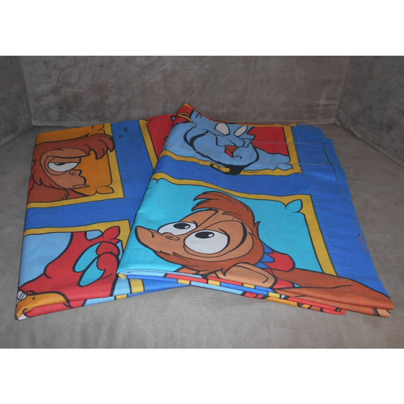 Vintage Disney 1993 Aladdin Curtain Set 14193 Genie, Abu, Iago - Picture 1 of 11